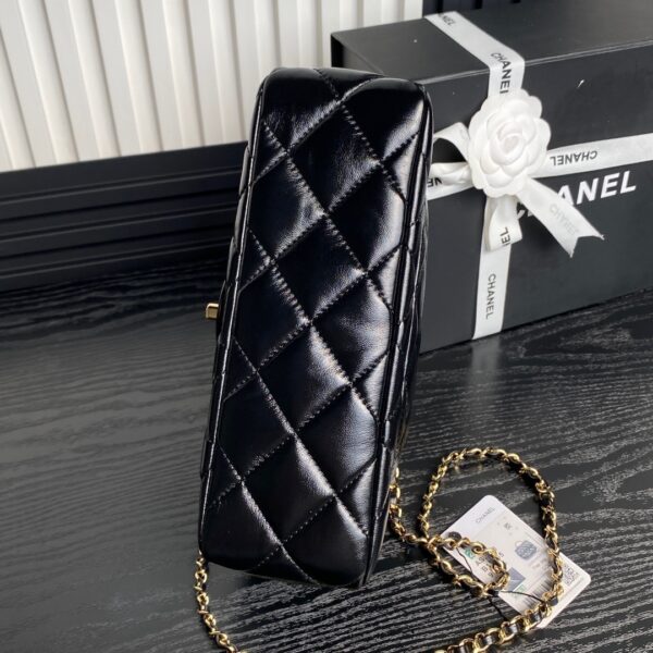 Chanel Coco Handle Small in Black Quilted Caviar Leather - Image 7