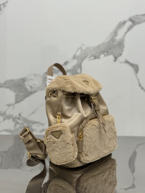 Prada Shearling and Nylon Backpack - Image 4
