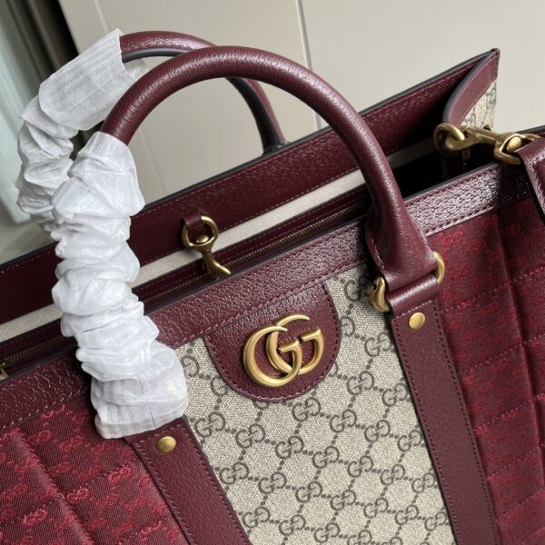 RED Gucci Large Tote with GG Matelassé - Image 3