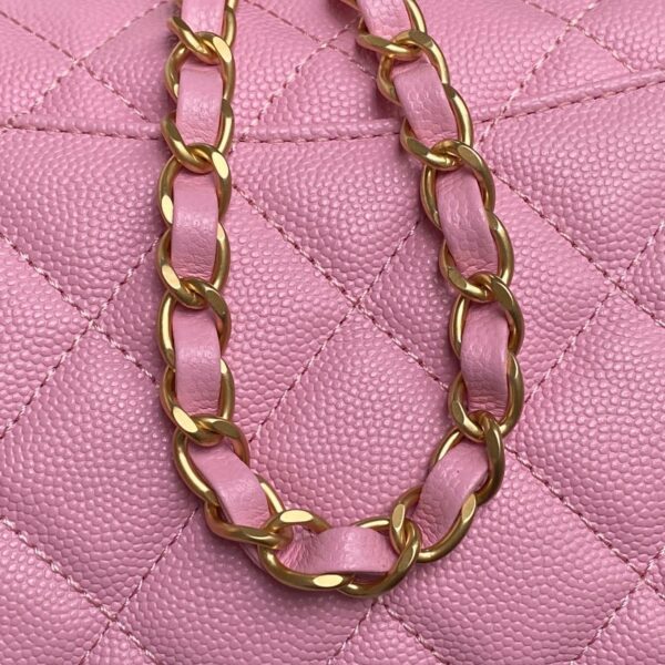 Chanel Mini Flap Bag in Pink Quilted Caviar Leather - Image 2