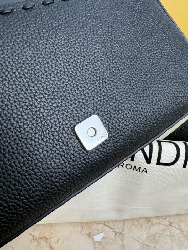 Fendi Baguette Medium in Black Leather with Crystal Buckle - Image 6