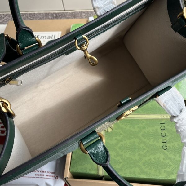 Green Gucci Large Tote with GG Matelassé - Image 9