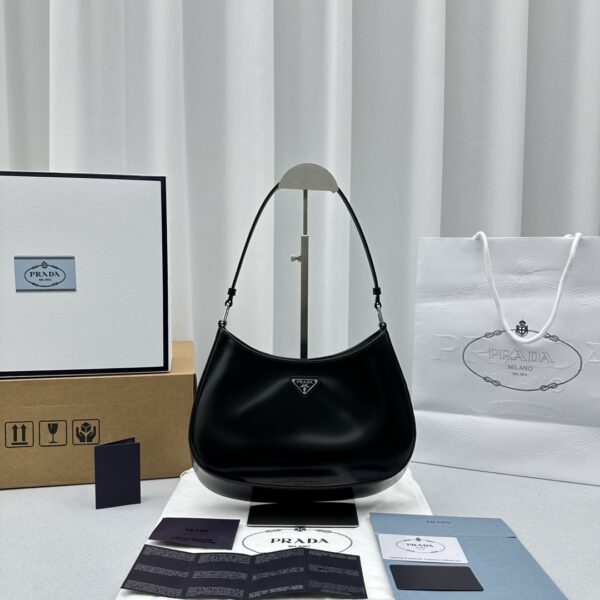 Prada Crescent Leather Shoulder Bag - Image 11