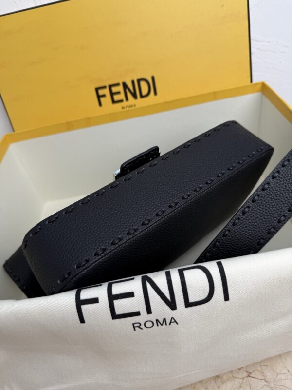 Fendi Baguette Medium in Black Leather with Crystal Buckle - Image 2