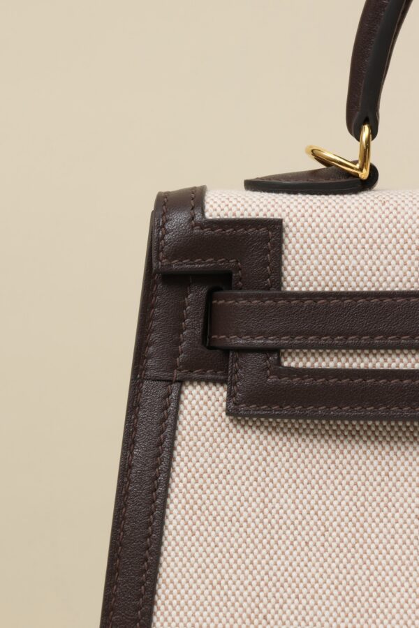 Hermès Kelly 25 Sellier Toile & Leather - Image 16