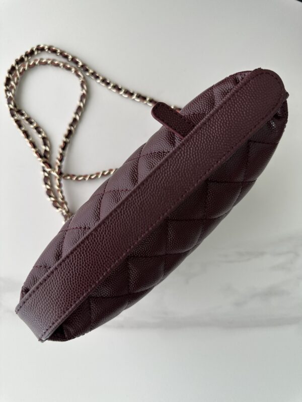 Chanel Quilted Camera Case in Burgundy Caviar Leather - Image 7
