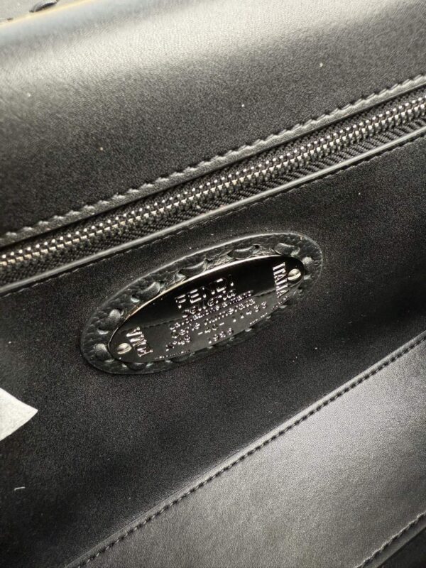 Fendi Baguette Medium in Black Leather with Crystal Buckle - Image 3