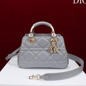 Dior Lady Dior Bag in Grey Cannage Lambskin