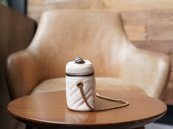 White Gucci GG Marmont Mini Bag - Image 5