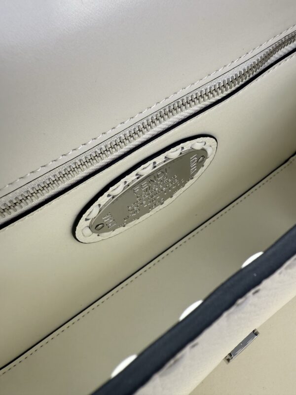 Fendi Selleria Style Baguette in White Perforated Leather - Image 3