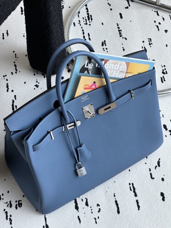 Hermès Birkin 30 Classic Blue Togo with Palladium Hardware - Image 3
