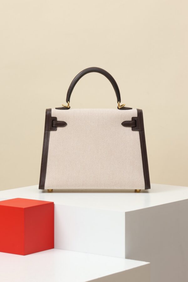Hermès Kelly 25 Sellier Toile & Leather - Image 10