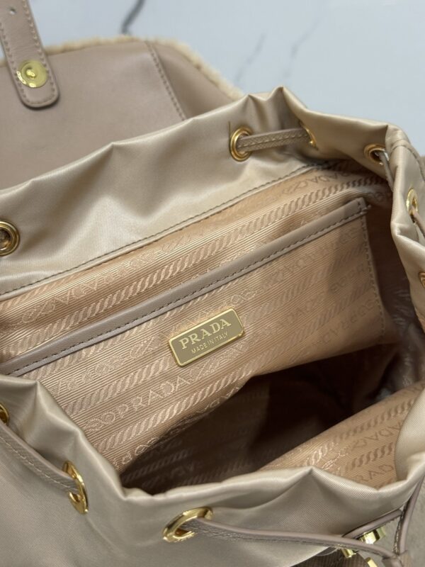 Prada Shearling and Nylon Backpack - Image 9