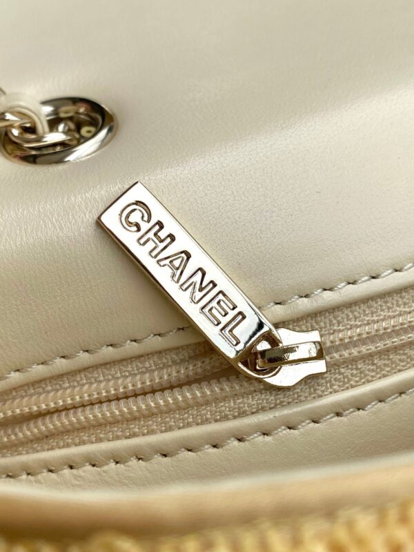 Chanel Mini Flap Bag with Top Handle in Golden Tweed - Image 4