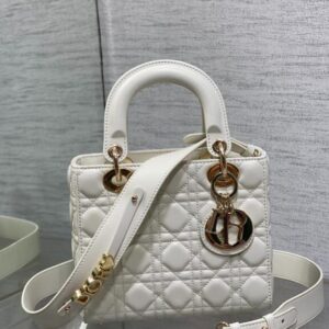 Dior Lady Dior Small Bag in White Cannage Lambskin