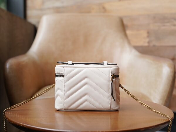 White Gucci GG Marmont Mini Bag - Image 7