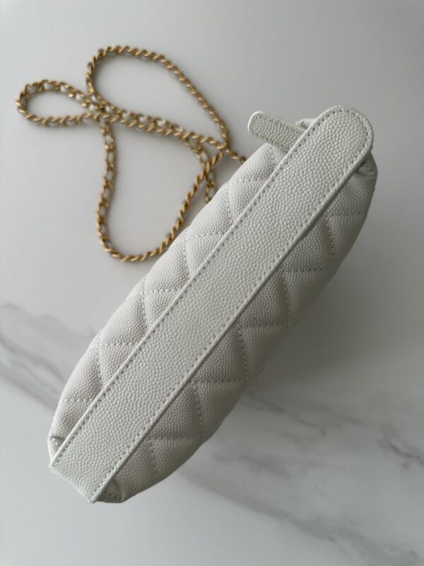 Chanel Quilted Camera Case in White Caviar Leather - Image 7