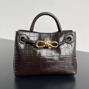Bottega Veneta Mini Andiamo in Crocodile-Embossed Leather