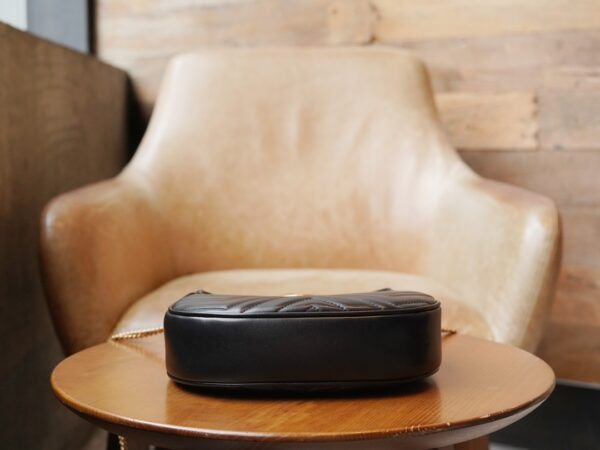 Black Gucci GG Marmont Half-Moon-Shaped Mini Bag - Image 6