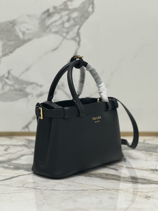 Prada Brushed Leather Top Handle Bag - Image 3
