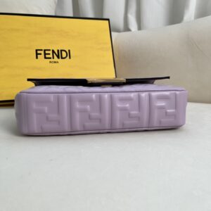 Fendi Baguette Medium in Lilac Embossed Leather