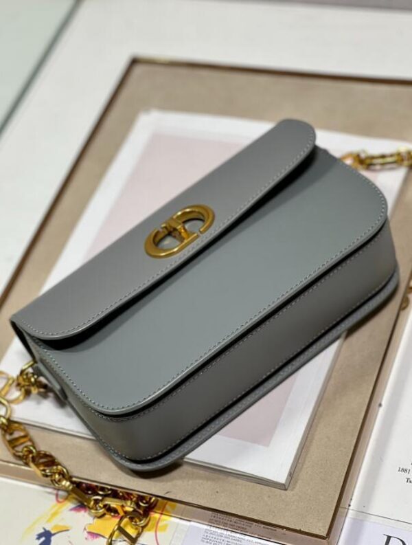Dior 30 Montaigne Bag in Two-Tone Grey Calfskin - Image 5