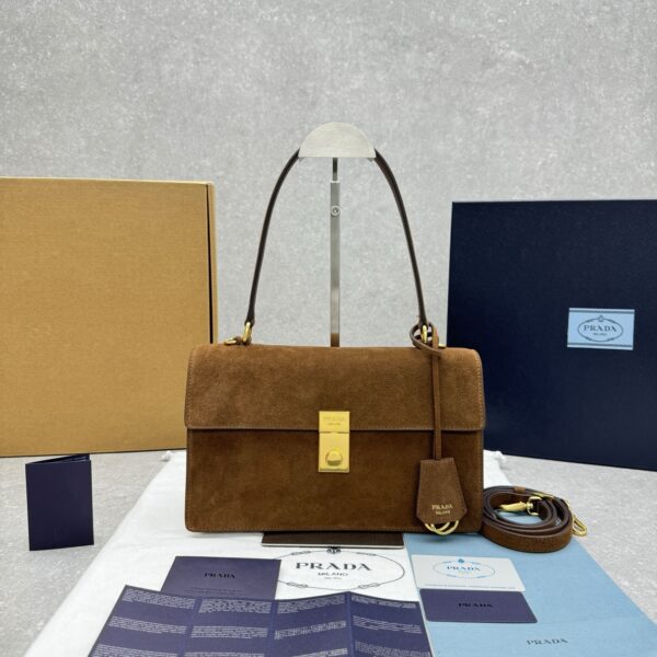 Prada Symbole Brushed Leather Handbag - Image 45