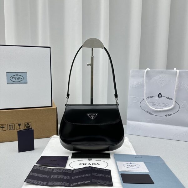 Prada Crescent Leather Shoulder Bag