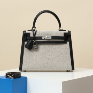 Hermès Kelly 25 Sellier Toile & Leather