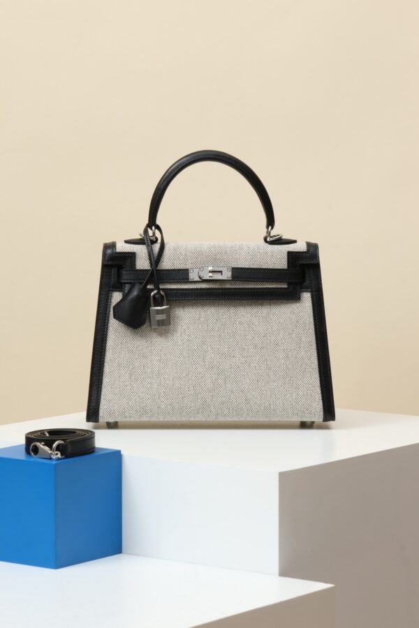 Hermès Kelly 25 Sellier Toile & Leather