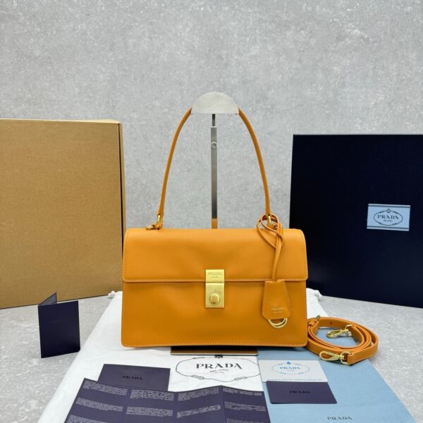 Prada Symbole Brushed Leather Handbag - Image 26
