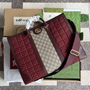 RED Gucci Large Tote with GG Matelassé