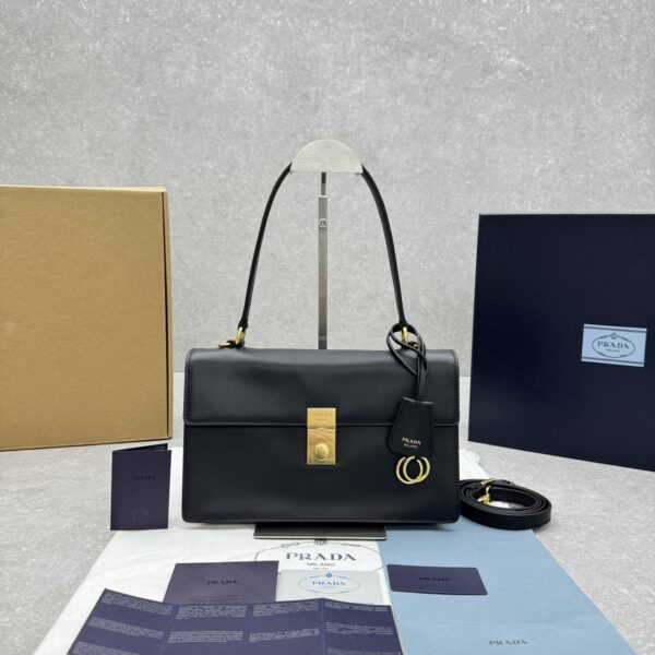 Prada Symbole Brushed Leather Handbag