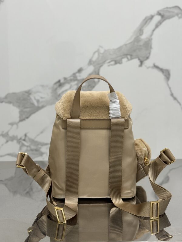 Prada Shearling and Nylon Backpack - Image 3