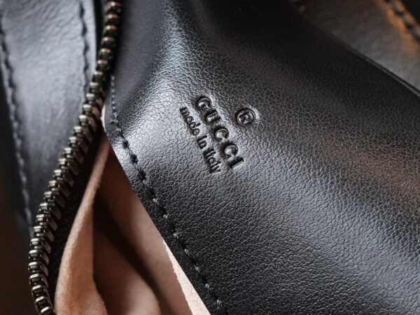 Black Gucci GG Marmont Half-Moon-Shaped Mini Bag - Image 8