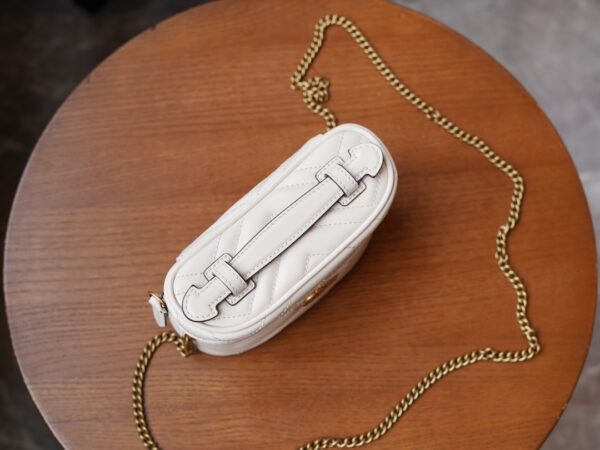 White Gucci GG Marmont Mini Bag - Image 8