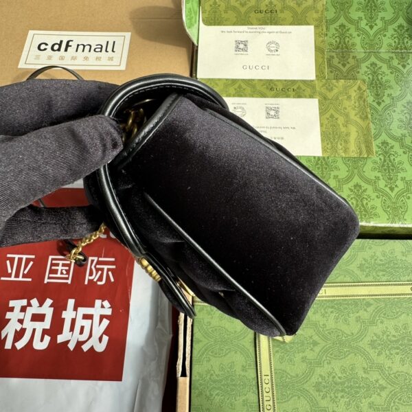 Black Gucci GG Marmont Small Velvet Shoulder Bag - Image 2