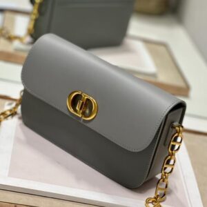 Dior 30 Montaigne Bag in Two-Tone Grey Calfskin