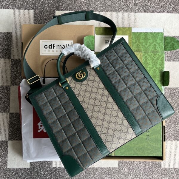 Green Gucci Large Tote with GG Matelassé - Image 6